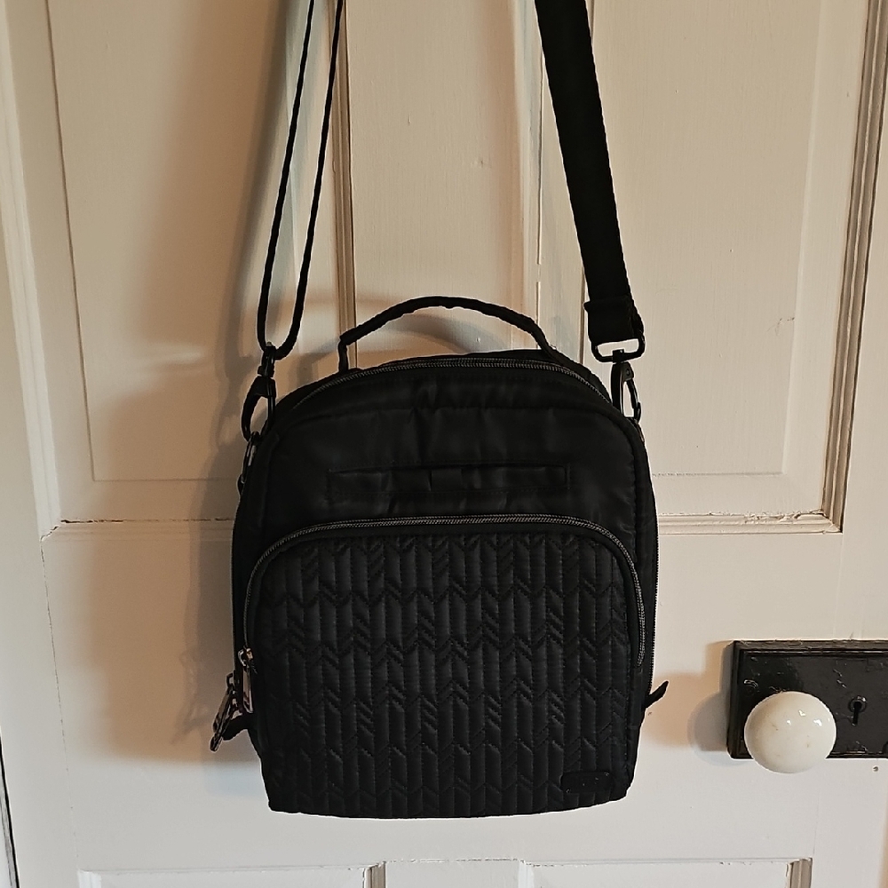 LUG black Quilted Crossbody Bag